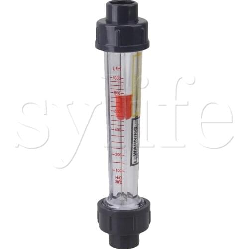 100-1000L / H Pipeline Water Liquid Flow Meter Flowmeter New Grey+ Clear