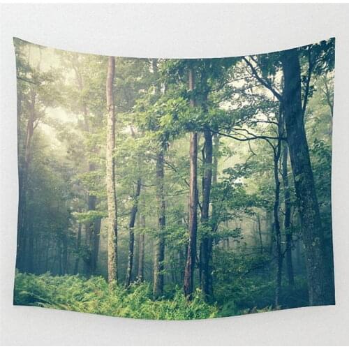 Polyester Forest Mandala Tapestry Wall Hanging Yoga Mat Blanket Home Wall Decor Bohemia Beach Mat Picnic Cloth