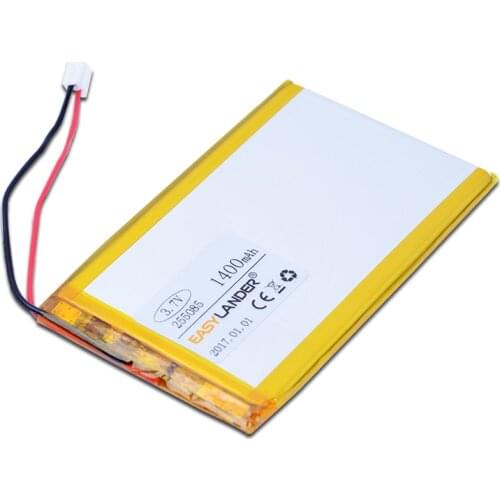 255085 3.7V 1400mAh Rechargeable li-Polymer Li-ion Battery For Navigator MP4 MP5 Speaker phone GPS PDA with plug 305085