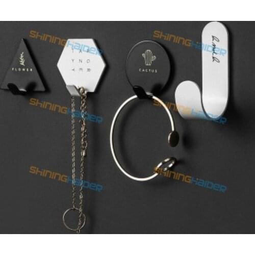 4 packs ins wind creative simple hook Nordic room decoration metal hook free nails no trace hook free punch