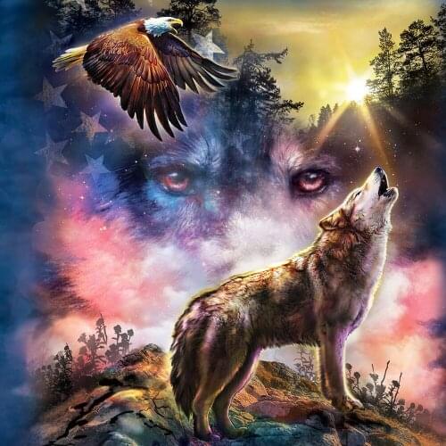 Evershine 5D DIY Diamond Embroidery Wolf Cross Stitch Full Square Round Diamond Painting Animal New Arrival Mosaic Home Decor