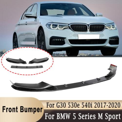 Car Front Lower Bumper Lip Spoiler For BMW G30 530e 540i M Sport 2017-2020 Carbon Fiber Bumper Trim Cover Body Protector