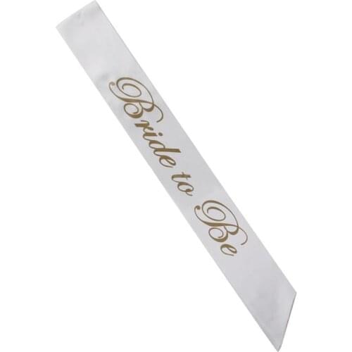 White & Gold Bride to be Sash Women Hen Night Bachelorette Bridal Shower Party