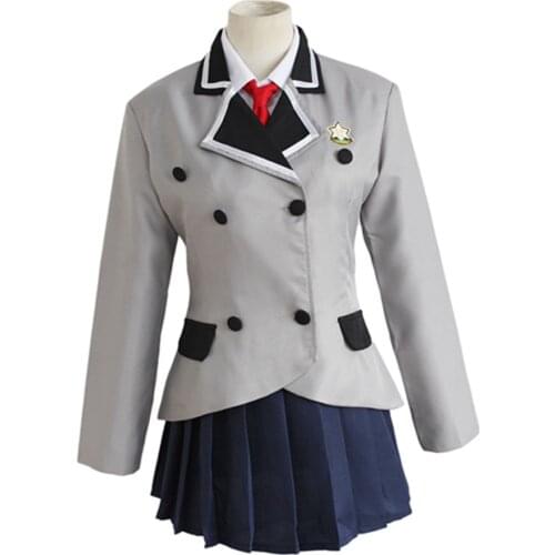 Brdwn Shimoneta Anna Nishikinom Kajo Ayame Tanukichi Okuma Cosplay Costumes school uniform (top+skirt/pants+tie+shirt)