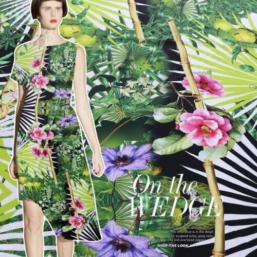 Digital printing natural silk fabric 16 mm crepe de chine silk fabric meter shirt dress crepe fabric wholesale silk cloth