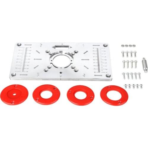 Woodworking Trimming Machine Flip Board Router Table Insert Plate Set Trimming Machine Woodworking Tool with Rings