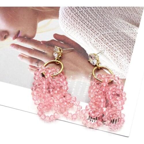 Baroque palace earrings Tassel Long Style Wild Earrings Simple Two-tone Earring Style 344