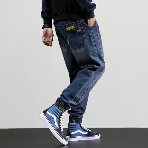 2021 Streetwear Men Jeans Loose Fit Denim Cargo Pants Hip Hop Jeans Men Joggers Thick Velvet Winter Warm Jeans Homme