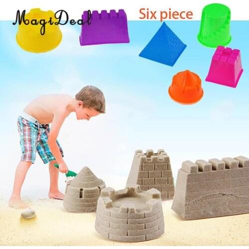 MagiDeal 6Pcs/Pack Assorted Sand Clay Mold for Children Educational Play Sand Castle Beach Seaside DIY Bath Toys Great Gift
