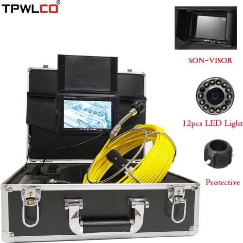HD 720P 1000TVL 23MM Fiber Optic Pipe Inspection Camera 20M Fiberglass Long Cable Plumbing Pipeline Sewer Industrial Endoscope