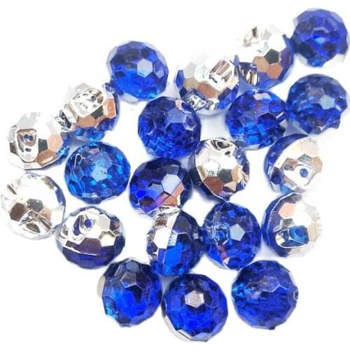 HL 40pcs Deep Blue Color Round Acrylic Buttons Apparel Sewing Supplies Garment Accessories DIY Crafts A733