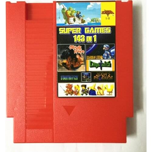 NES 143 in 1 game cartridge, Earthbound FinalFantasy123 Faxanadu TheZelda12 Megaman123456 Turtles1234 KirbysAdventure