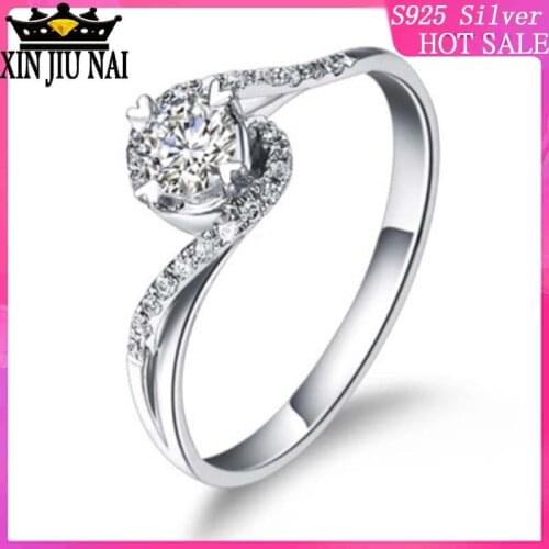 Torsion arm micro-mosaic simulation zirconium drill heart-shaped claw mosaic single-drill female fancy ring exquisite elegan