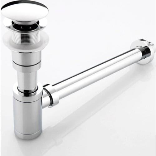 Brushed Gold/Black/Chrome Brass Bathroom Basin Sink Tap Bottle P-Traps Wall Connection Plumbing Drain Waste Pop-UP Drain