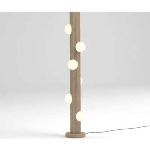 Postmodern minimalist wood grain glass floor lamp creative living room sofa next to bedroom homestay creative lamp