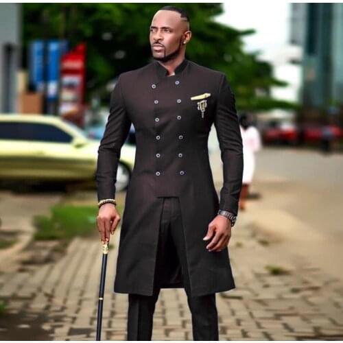 2021 Double Breasted Mens Wedding Suit Set Slim Fit Dinner Prom Groom Dress Tuxedo Custom Black Tailcoat Best Man Blazer