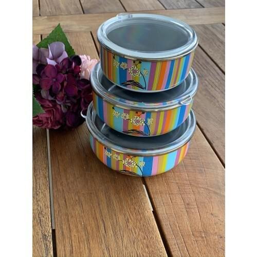 Ezem Rainbow Enamel pcs set Storage Container