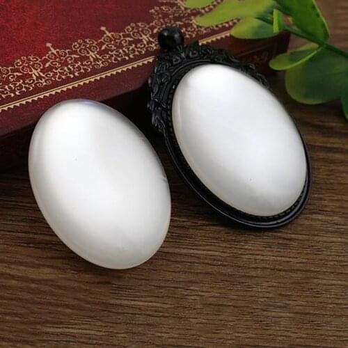 New Fashion 5pcs 30x40mm White Color Flat Back Resin Cabochons Cameo V5-30