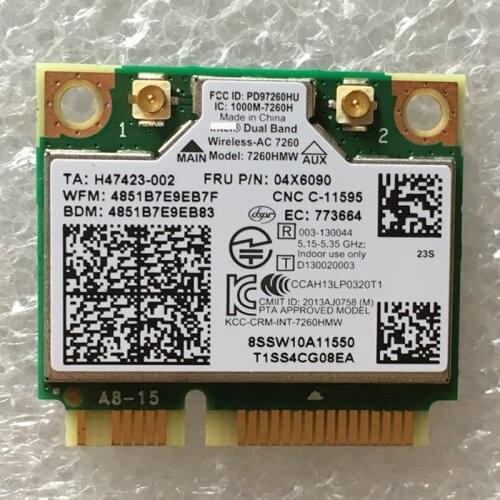 New Original Dual Band Wireless 7260AC 7260HMW 802.11b/g/n/ac&BT4.0 Card For Lenovo Thinkpad Edege E440 E540 Series,FRU 04x6090