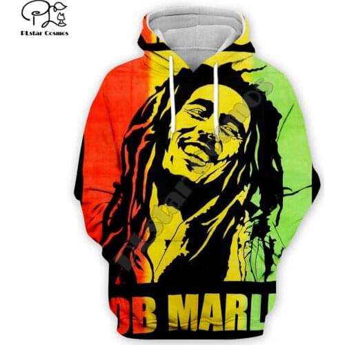 Newest Reggae Lion Singer HipHop Legend Bob Marley Funny NewFashion Harajuku 3DPrint Men/Women Autumn Pullover Casual Hoodies B6