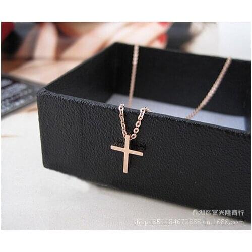 Mini Cross Pendant Necklace Rose Gold high Quality Necklace Jewelry drop shipping
