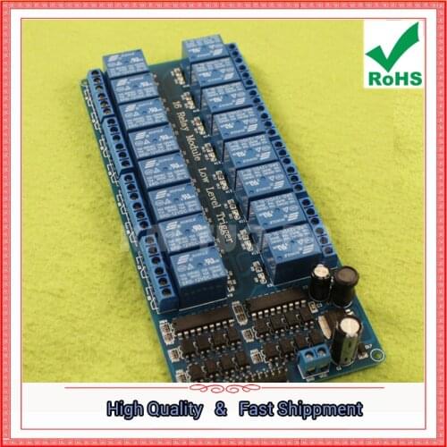 Hot 16-way (channel) relay module with optocoupler protection LM2596 power control panel module 5V12V (D4B3) 0.19-x