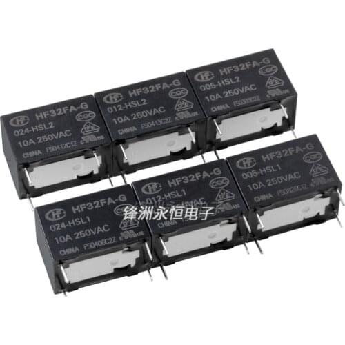 20PCS/lot Relay HF32FA-G-005-HSL1 HF32FA-G-012-HSL1 HF32FA-G-024-HSL1 4PIN 10A