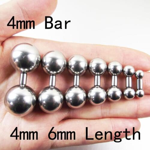 1 Piece 4mm Bar 18MM Big Ball Straight Barbell Rings Vaginal rings Series ring Tragus Ear Piercing Nipple PA Ring Body Jewelry