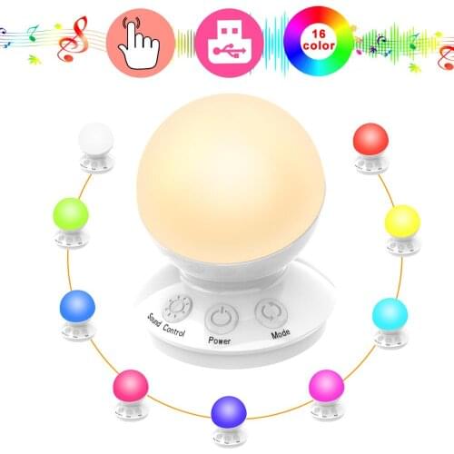 Smart Bedside Table Lamp Dimmable Touch Control Rechargeable RGB LED Night Light New