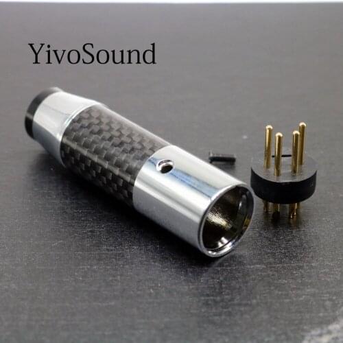 Yivosound HIFI Carbon fiber gold plated 4pin male xlr plug DIY modified headphones cable connector Plug in the earphone ear