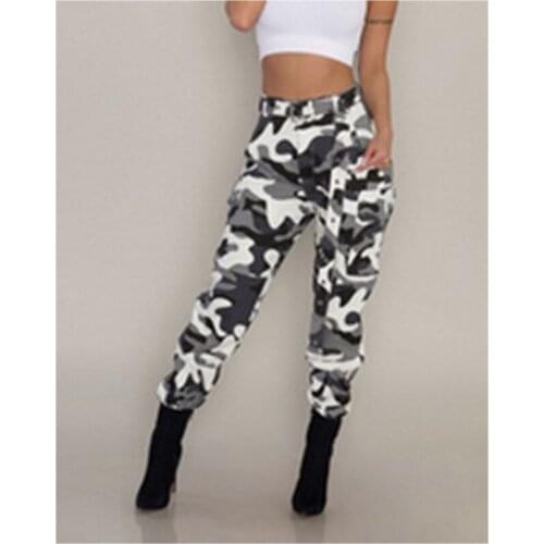 US Jeans Women Camo Cargo Trousers Casual Pants Military Army Combat Camouflage