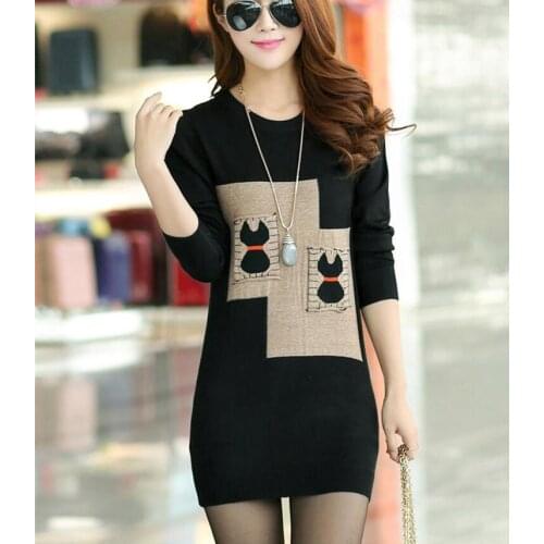 Womens hoodies plus velvet thickening long paragraph soft bag hip cartoon was thin warm bottoming spring Autumn tops