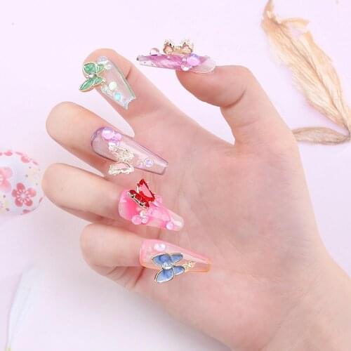 10Pcs Nail Crytal Butterlfy 3D Charms Nail Art Design Luxury Butterfly 3D Nail Art Charms For Nail Art Decoration Manicure Gems