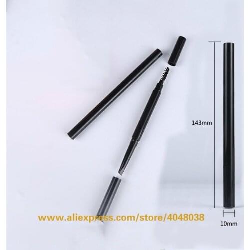 50pcs/lot Empty Cosmetic Containers, DIY Plastic Black Eyebrow Pen, Handmade Elegant Slim Cosmetic Eyebrow Packing Pen
