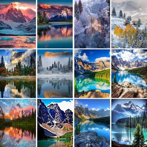5D DIY Diamond Painting Snow Mountain Landscape Rhinestone Art Picture Full Diamond Embroidery Mosaic Home Decoration Gift Kit