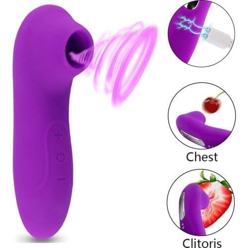 8 Mode Waterproof Clit Sucker Vibrator Tongue Vibrating Nipple Sucking Blowjob Clitoris Stimulator Sex Toy for Women Fast Orgasm
