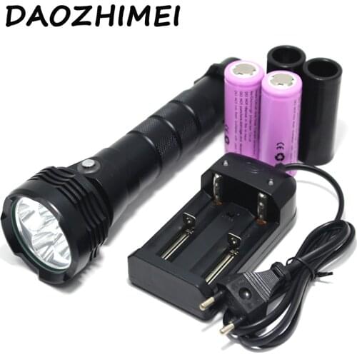 8000LM 5*XM-L2 LED Diving Flashlight Waterproof IP68 Underwater 80m Lamp camping Torch Light +2*26650 battery+Charger