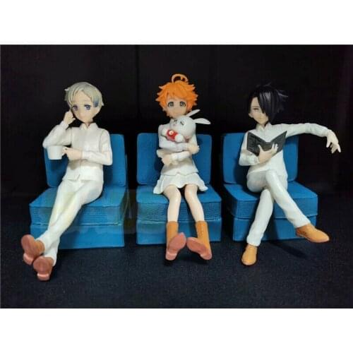 Anime The Promised Neverland Emma Norman Ray Sofa Figure Toys Model Collection No Box