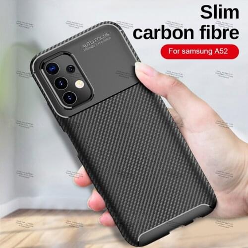 Carbon Fiber Pattern Luxury TPU Bumper Cover For Samsung Galaxy A52 A72 A32 4G 5G Shockproof Silicone Soft Back Case Shell