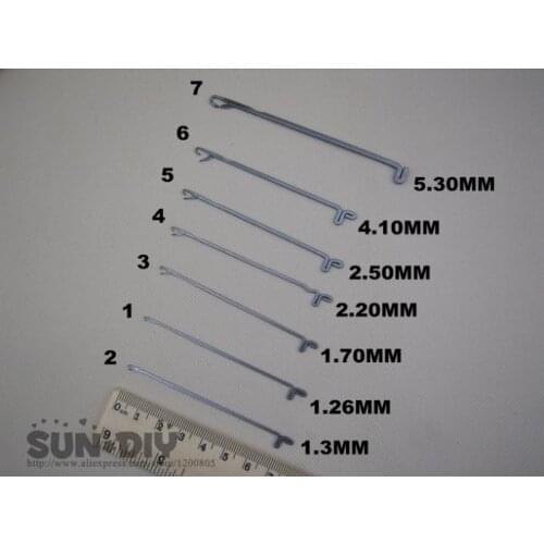 Free Shipping 3 Bag Steel crochet hooks With the tongue 7 pcs a set, sizes 1.27-5.3mm crafts crochet for DIY knitting/needlework