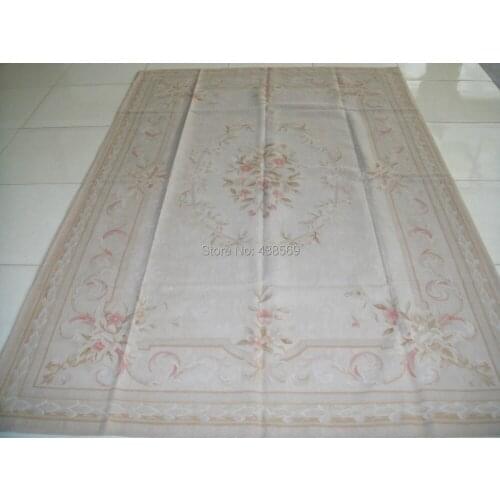 Free Shipping 6'X9' French Aubusson rug hand knotted 100% New Zealand woolen rugs