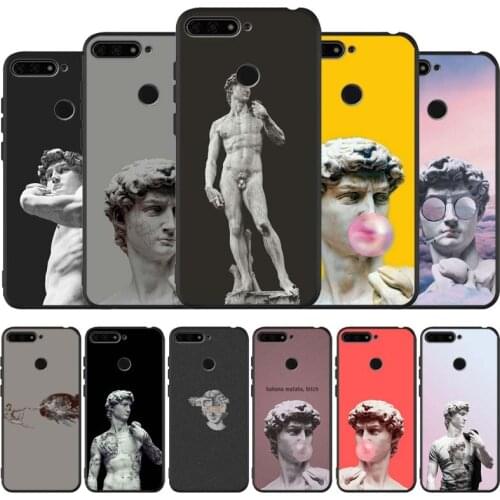 Vintage plaster statue black Silicone Phone Case For honor 30 20 Pro 8 8X 9 10 20 Lite Mate 10 20 30 Lite Pro cover