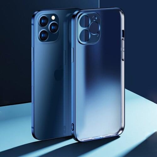 Suef Luxury Matte Plating Lens Protection Phone Case For iPhone 12 11 Pro Max Mini X Xs Max Xr Shockproof Transparent Back Cover