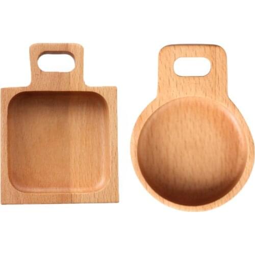Wooden Dish Plate Seasoning Container Snack Dessert Tea Kitchen Tableware Trays Gadget