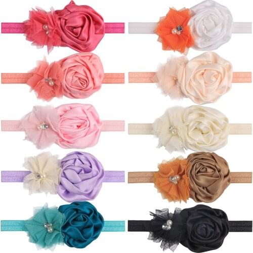 XIMA 10pcs/lot Kids Girl Toddler Infant Flower Headband Girls Hairband Children Flower Headband Hair Accessories