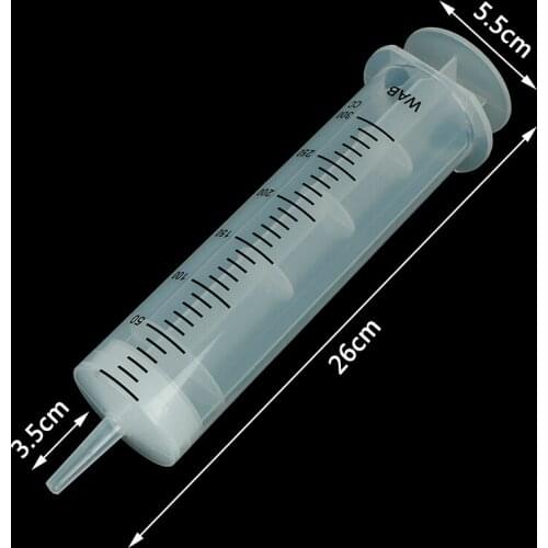 Hot 300ml Plastic Syringe Reusable Large Capacity Measuring Injection Syringe