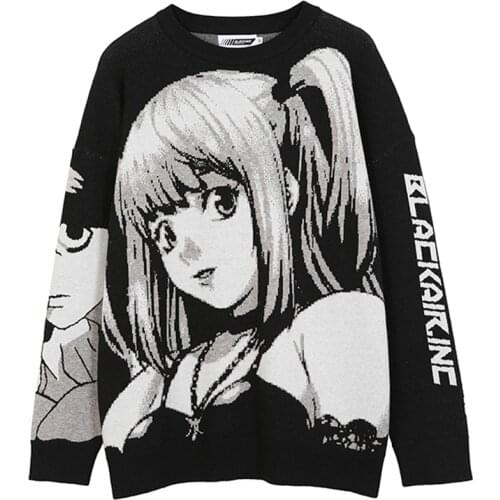 Anime Death Note Misa Amane Imitation Leather Sexy Tube Tops Sweater Uniform Outfit Anime Cosplay Costumes Loose sweater suits