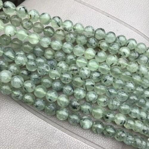 Loose beads green prehnite round 8/10/12/14mm 14inch for DIY jewelry making FPPJ wholesale beads nature gift