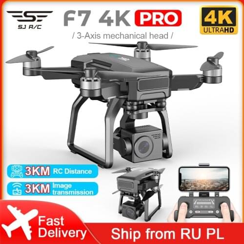 SJRC F7 Pro 4K Camera Drone 3 Axis Gimbal Profesional 5G GPS Brushless Motor Quadcopter Max Flight Time is 25 Minutes RC Dron