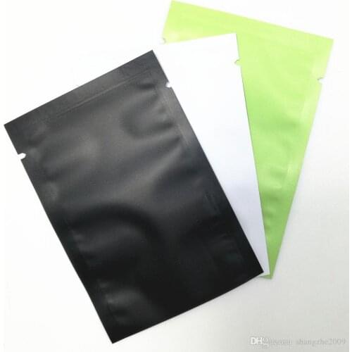 Matte Black Metallic Aluminum Foil Open Top Heat Sealable Food Storage Bag for Coffee Powder Rice Beans Packaging Sample Bags 3